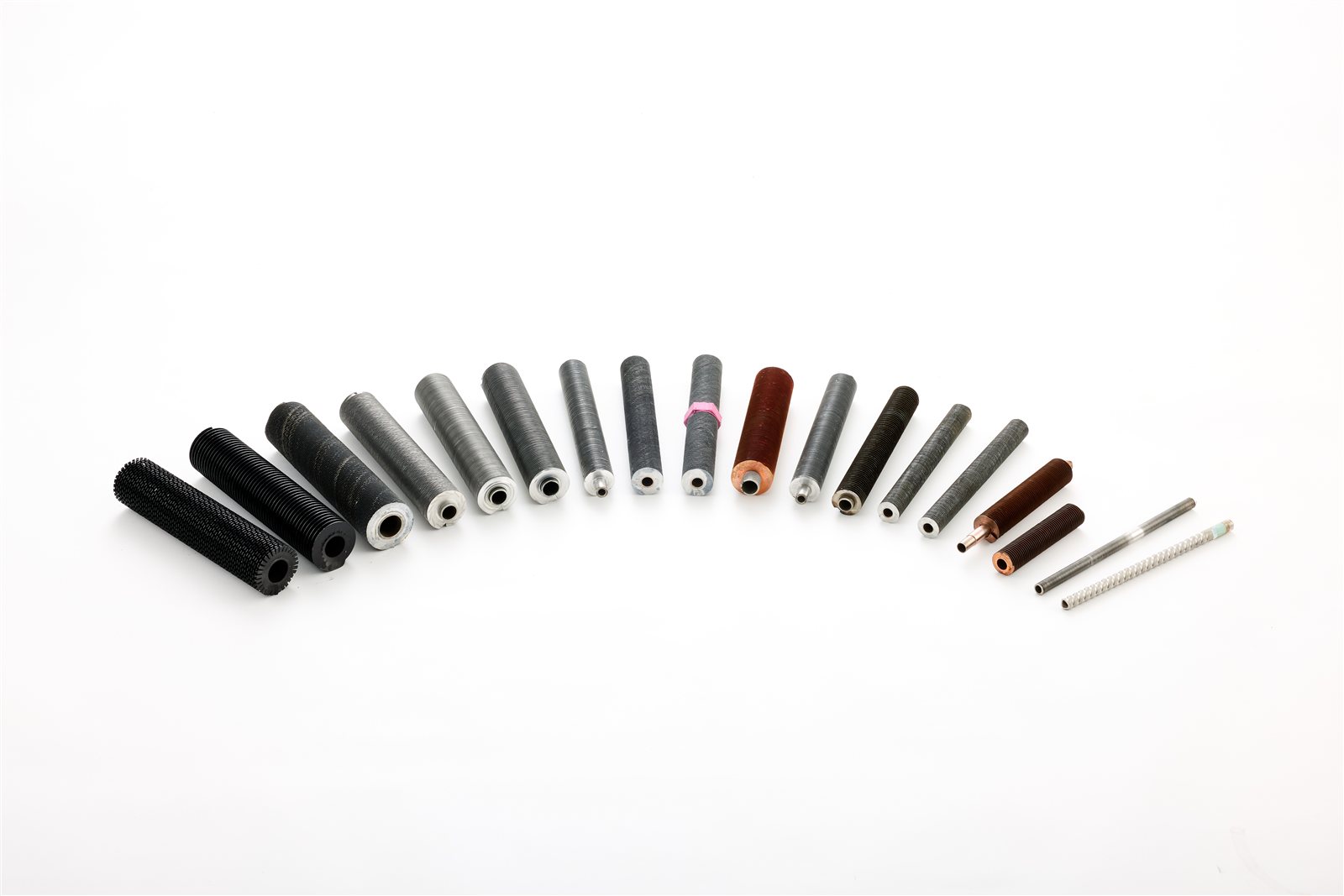 Finished finned tube lineup ready for export from a Korean manufacturer